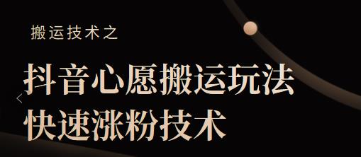 抖音心愿搬运玩法，快速涨粉技术【视频课程】-唐人网创