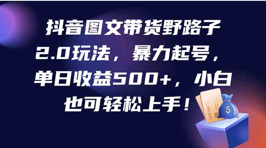 (9790期)抖音图文带货野路子2.0玩法,暴力起号,单日收益500+,小白也可轻松上手!-唐人网创